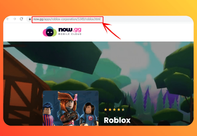 Visit the Now.gg Roblox Game Page